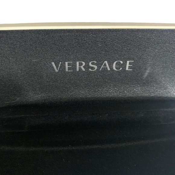 Versace Glasses Hard Case Clamshell Cream Authentic Microfiber Cleaning Cloth - Picture 7 of 8